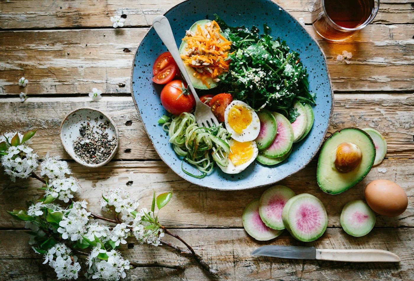Fresh ingredients on a kitchen counter